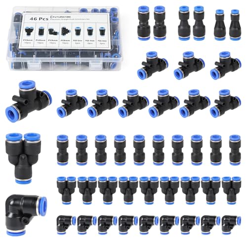 EFUTURETIME Set de Conectores Pneumáticos para Manguera de 8 mm,