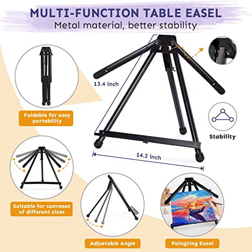 Painting Set, 45 Pcs Acrylic Art Set With Tabletop Easel, 24 Colors Acrylic Paints, Canvas Panels, Paint Brushes, Paint Knife,Gift Forteens And Adults,Art Supplies #TOP3