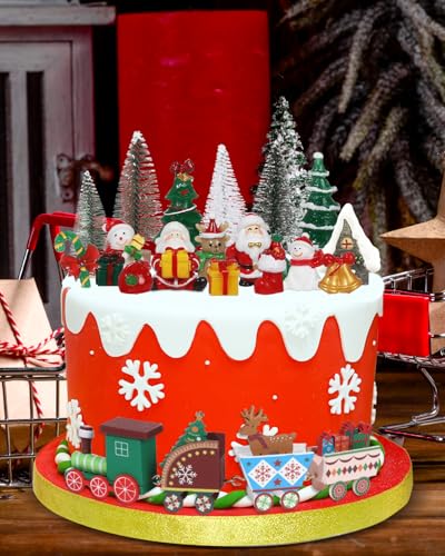 Glavatrix NANM022A 19 Pieces Christmas Cake Decoration Merry Christmas Birthday Cake Topper Christmas Party Cake Supplies thumb #3