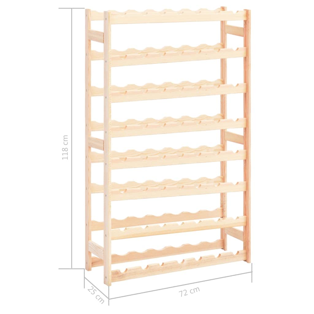 vidaXL Botellero para 56 Botellas de Madera de Pino Accesorios Decoración Almacenamiento Organización Vinoteca Exponedor Diseño Sencillo Rústico