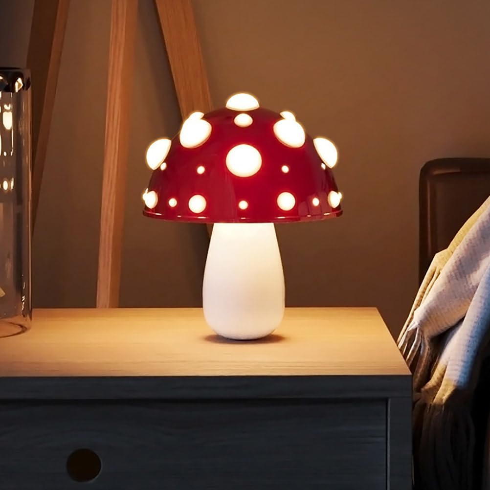 Lampada da tavolo a fungo LED Lampada da scrivania a fungo dimmerabile senza fili con ricarica USB Lampada da comodino Lampada a fungo touch Lampada a fungo moderna con luce notturna camera da letto,A