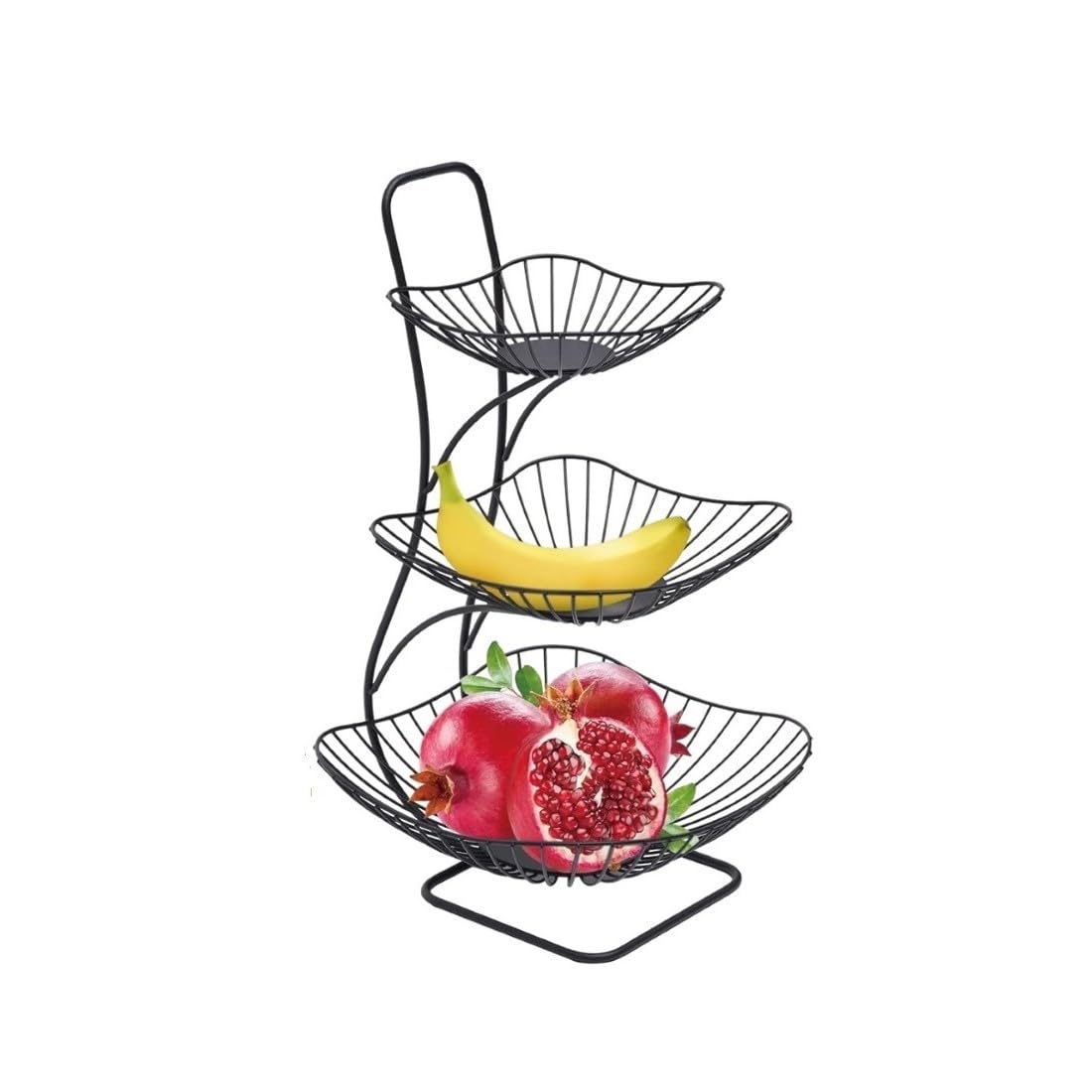 PRIME KRAFTS 3 Tier Fruit and Vegetable Basket, Multipurpose Countertop Storage Organizer Stand for Home and Kitchen (1S4-Black) (B0D4DJKWKS) Amazon Price History, Amazon Price Tracker