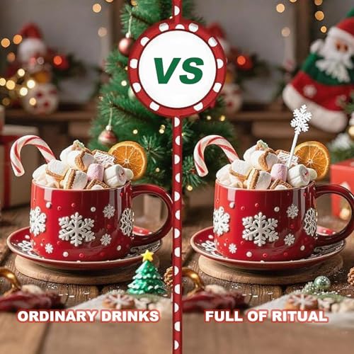 30 Pcs Snowflake Coffee Stirrers Winter Stir Sticks Hot Chocolate Bar Essentials Hot Cocoa Bar Supplies Christmas Stir Sticks Reusable Beverage Stirrers for Home Party Decor (White, Pink) - Image 8