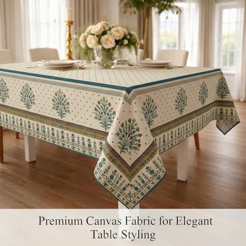 Image of STITCHNEST 'Tavola Luxe Series' Dining Table Cover 54x78 Inches | 4 Seater - 6 Seater Rectangular Dining Table Cover | Premium Fabric, Washable & Colour Fast