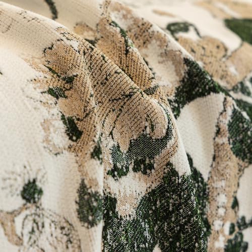 STACYPIK-Soft-Chenille-Dark-Green-Jacquard-Couch-Cover-Rustic-Floral-Couch-Slipcover-for-3-Cushion-Couch-SofaL-Shape-Sofa-Cover-for-Sectional-Couch-Farmhouse-Loveseat-Protector-Washable-71X150IN STACYPIK Soft Chenille Dark Green Jacquard Couch Cover Rustic Floral Couch Slipcover for 3 Cushion Couch SofaL Shape Sofa Cover for Sectional Couch Farmhouse Loveseat Protector Washable 71X150IN