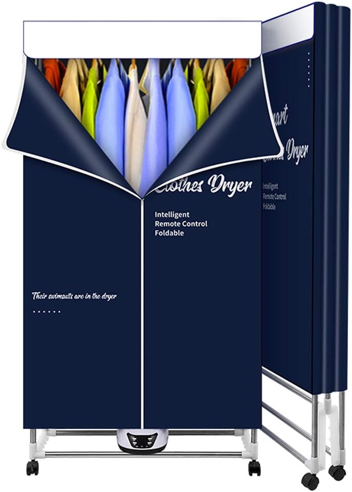 Electric Clothes Dryer, Clothes Dryer Portable Folding Warm Air Drying Wardrobe Indoors Fast Air Dry Hot Drying Rack Machine Clothing Heater 1500W 2-Tier Automatic Timer with