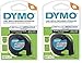 DYMO LetraTag Self-Adhesive Multi-Purpose Label Tape, 1/2-inch, 13-foot Cassette, Black Print on Metallic Silver (1743603), 2 Packs