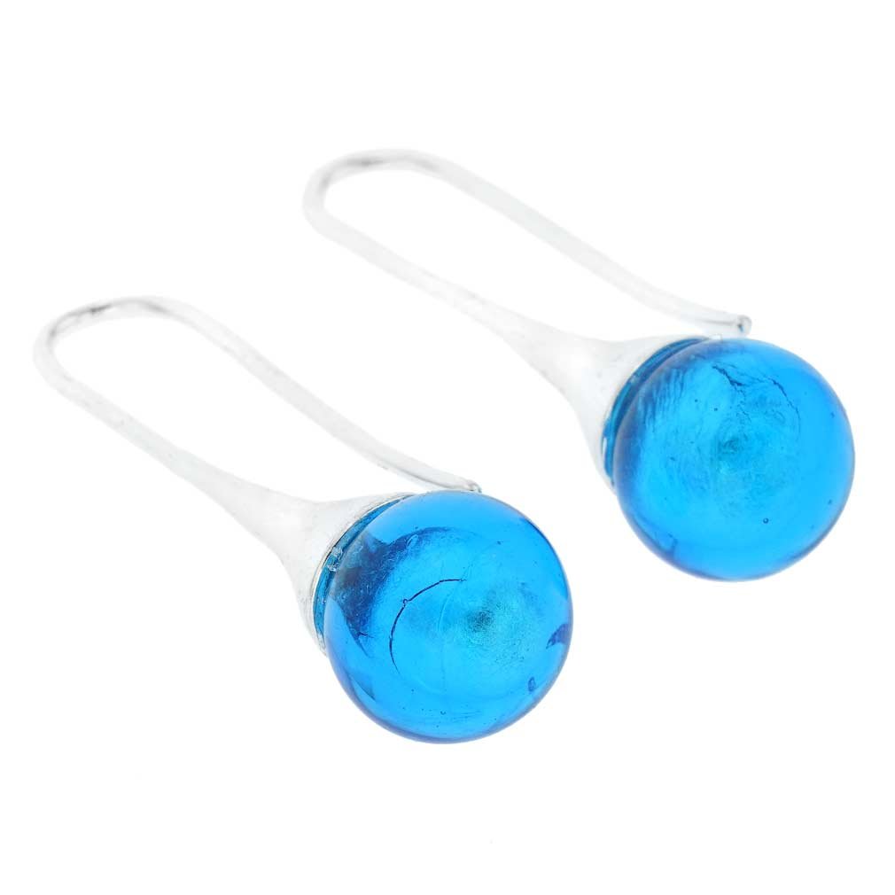 GlassOfVenice Kolczyki ze szkła Murano - Aqua Blue, Szkło, Kryształ