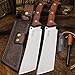 BA-KOR 14-inch full Tang 8mm thick DC53 steel-wood handle brass rivet reinforced one-piece knife + leather sheath - hunting, camping, survival, slicing, bone-cutting knife EDC, BBQ