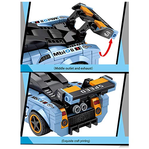 PARIO 292Teile Custom Sportwagen Modell Auto Modellbau Set MOC Bausteine Spielzeug, kompatibel mit Lego – Bild 5