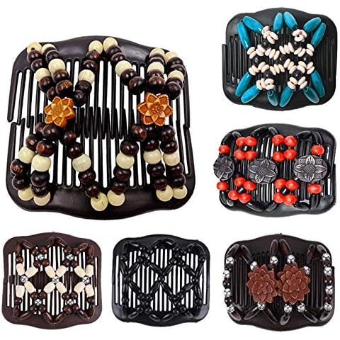 Sweieoni 6 piezas Estirar Combs Magic Hair Clips Cover