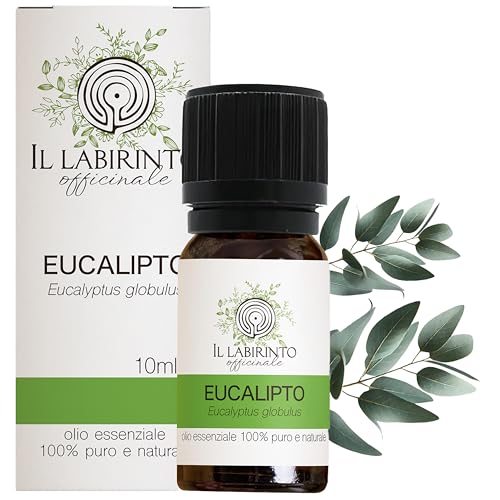 Olio Essenziale Eucalipto puro alimentare Il Labirinto Officinale - Oli Essenziali Naturali - Olio essenziale per Diffusori e Umidificatori, Aromaterapia, Vegan - 10ml