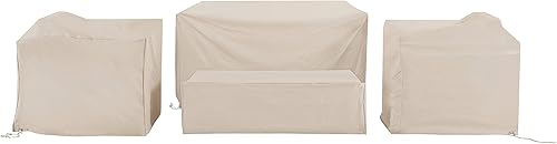 Miniatura 1 de Crosley Furniture MO75000-TA - Juego de 4 fundas de vinilo reforzado de calibre pesado para muebles (sofá biplaza, 2 sillas, mesa de café), color