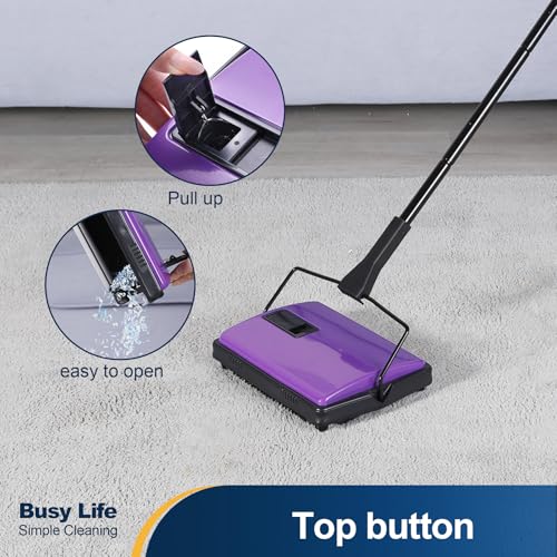 image for Yocada Carpet Sweeper Cleaner Manual Household Sweeper for Home Office