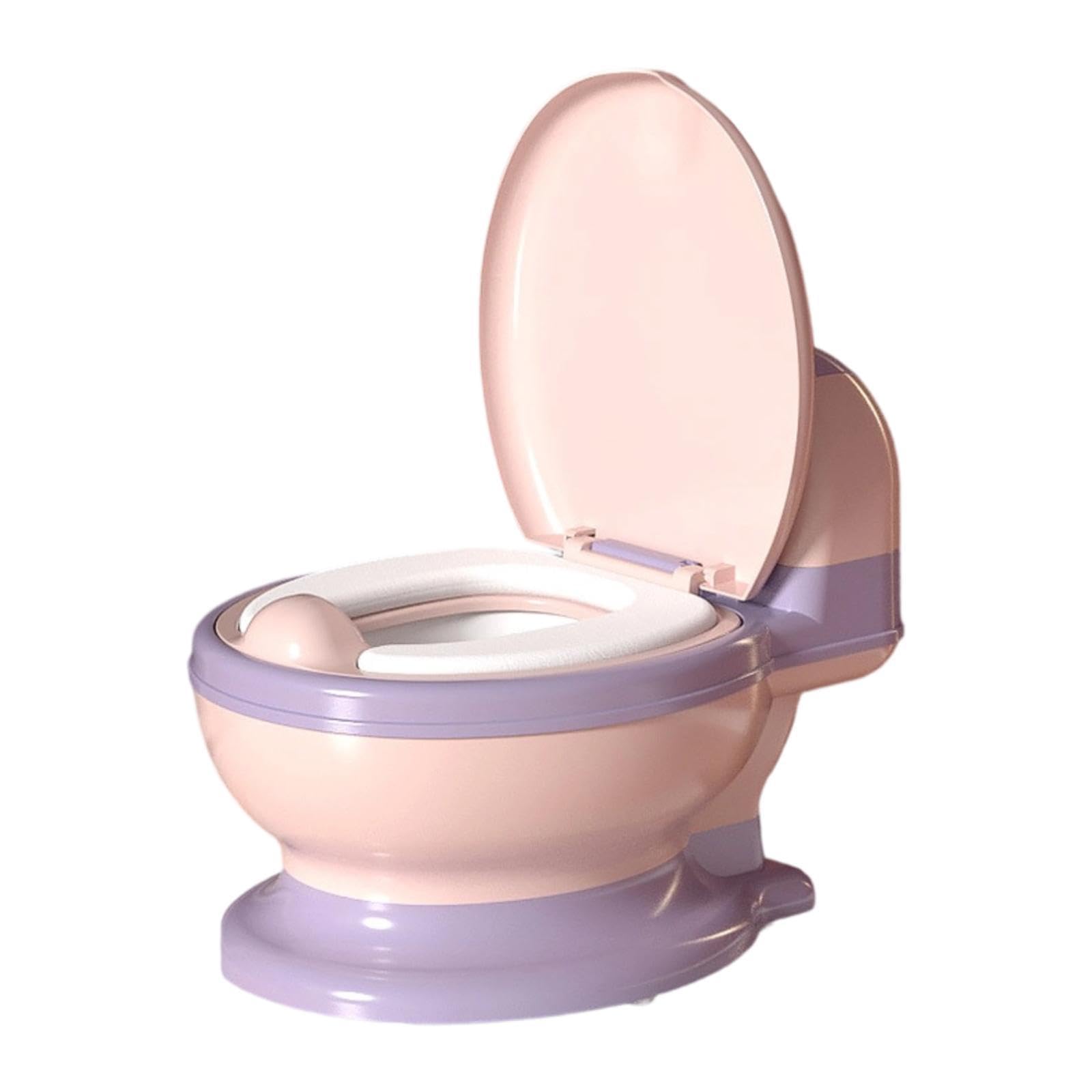 Harilla Orinal Portátil con Inodoro Extraíble, Protector Antiderrame, Cómodo Y Antideslizante para Niños Y Niñas, Almohadilla Suave Rosa Y Morada, Individual