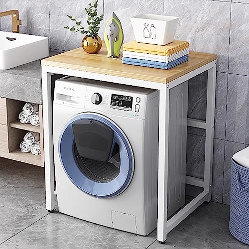 ZXDTVFGN Estante de Almacenamiento para Lavadora con Patas Antideslizantes Ajustables: Estante Compacto para cocinas y baños pequeños, Unidad Independiente sobre Lavadora y Secadora.