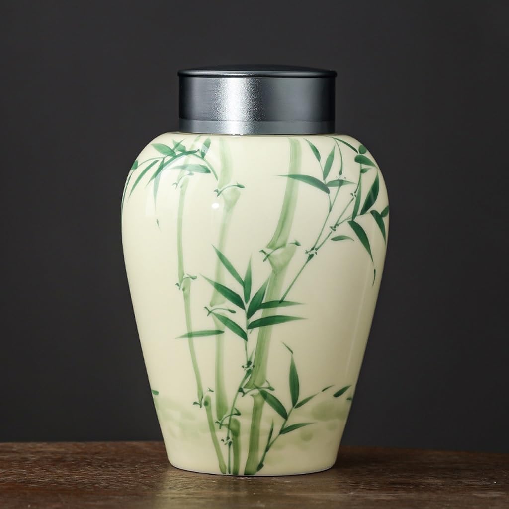 Masowe pojemniki na herbatę, hermetyczne pojemniki, malowane puszki ceramiczne, kolorowe przechowywanie podszkliwne, wystrój domu, ozdoby, pojemniki szklane z liśćmi
