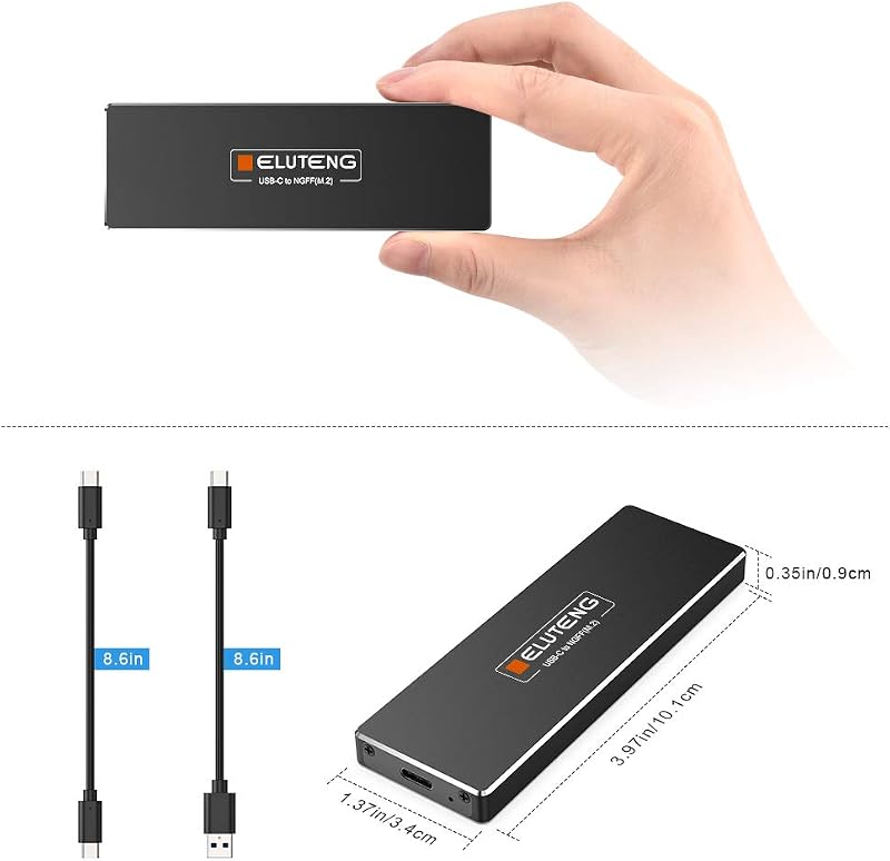 ELUTENG M2 SSD USB-C 3.1 Adapter UASP 6Gbps NGFF Ház 2280 2260 2242 2230