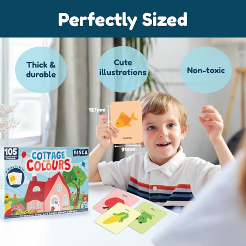 Image of Cottage of Colours, Flash Cards for Toddlers, Educational Montessori Toys, Preschool Learning with a Color Wheel Spinner, Explore Fruits, Vegetables, Bugs Birthday Gifts for Kids 2,3,4 Years