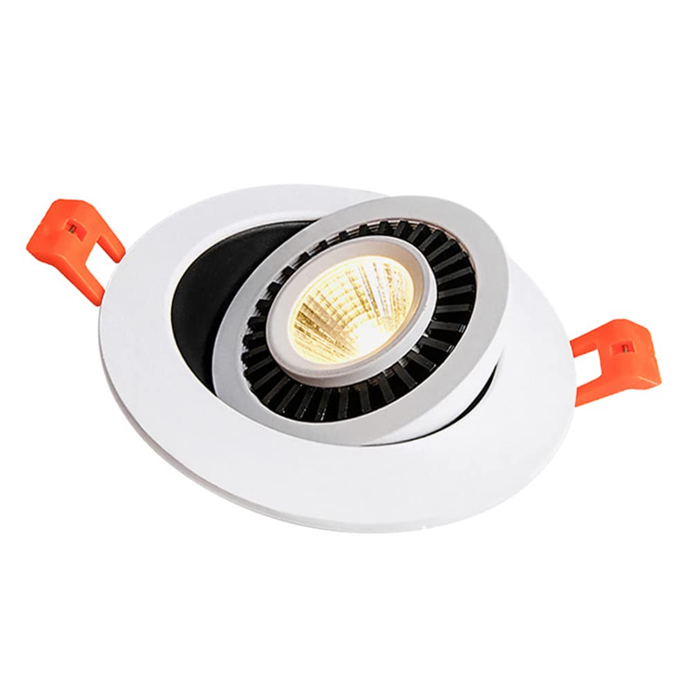 Aioneer Led Gimbal Recessed Light 3W/5W/7W/12W Round Rotatable-Spotlight Eyeball Retrofit Recessed Ceiling Light Simple Retrofit Installation - No FlickerB-3w-6000K