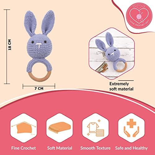 Image of Love Crochet Cloth Rattle Soft Toy for Infant Kids & Babies (0+ Years)