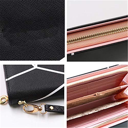 Women's Wallet Ladies Long Section Large Capacity Zipper Wallet Korean Version Geometric Pattern Clutch Bag(A)2