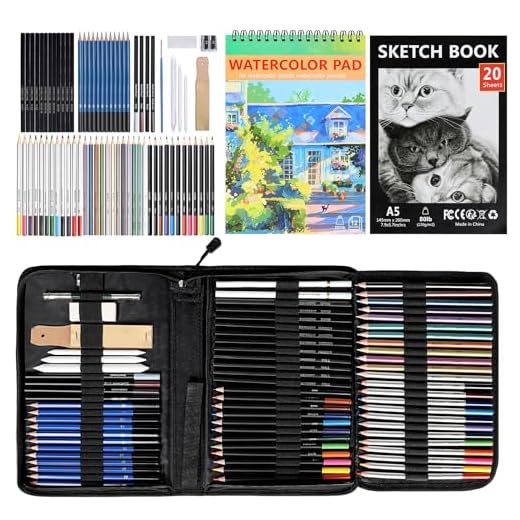 TAVADA Lápices de Colores Profesionales,Conjunto de Dibujo Artístico,Juego de 76 PCS de dibujo y bocetos,Kit de dibujo con libro de bocetos para Niños, Adultos, Artistas y Principiantes