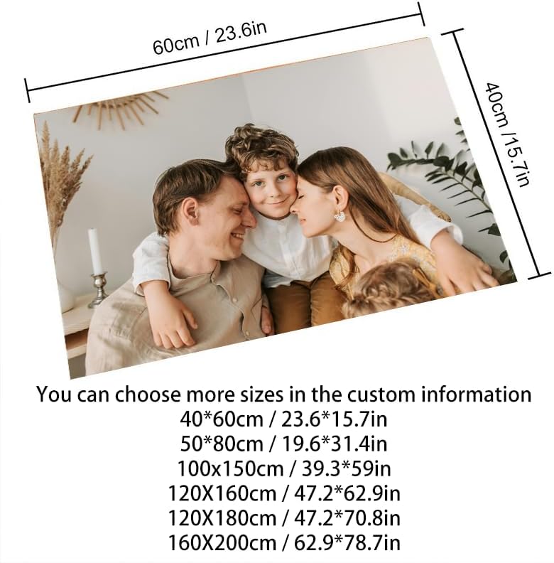 Personalized Custom Rug Area Carpet with Your Image Photo- Customized Carpet Anti Slip Washable Door Mat Decoration for Home Bedroom Living Room Office Garden