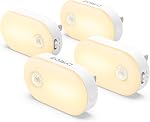Lyridz Capteur de mouvement Lumière de nuit, Supérieure 1-120LM Lampe de nuit rechargeable Smart Warm White LED Lumière avec Luminosité ajustable Stepless pour Chambre, Cuisine, Escaliers, Hallway, paquet de 6