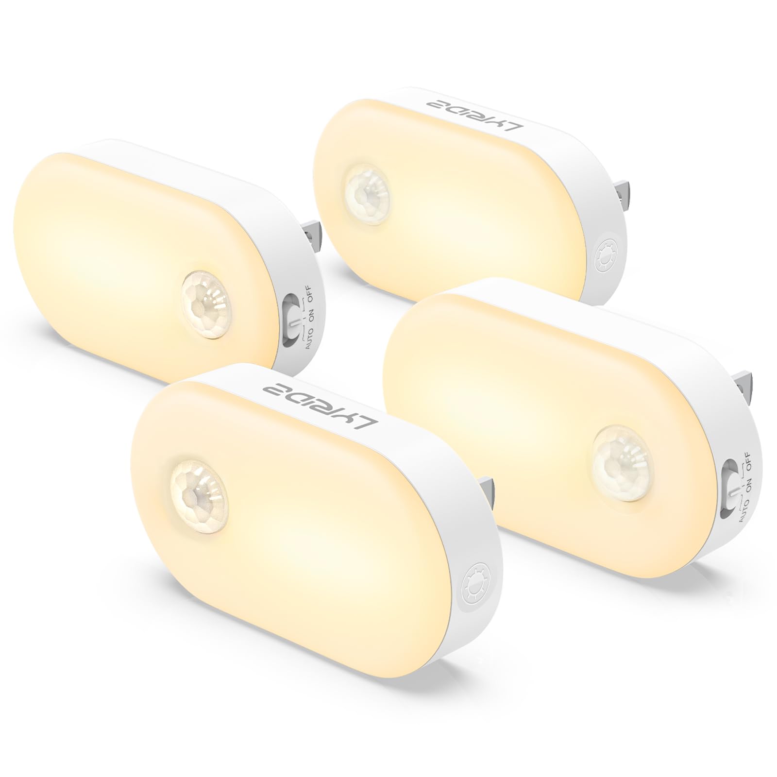 Lyridz Plug-in Night Light with Motion Sensor 1-120 LM Stepless Adjustable Brightness LED Nightlights for Bathroom Bedroom Hallway