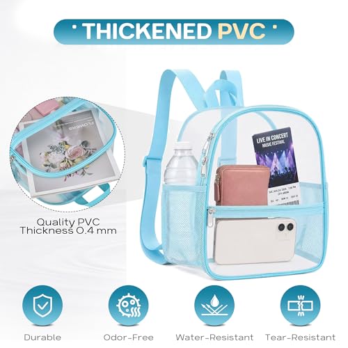 Image of Oraben Small Clear Backpack for Stadium Events Stadium Backpack Waterproof 12x6x12 Clear Bag for Adult Concert Sport Work