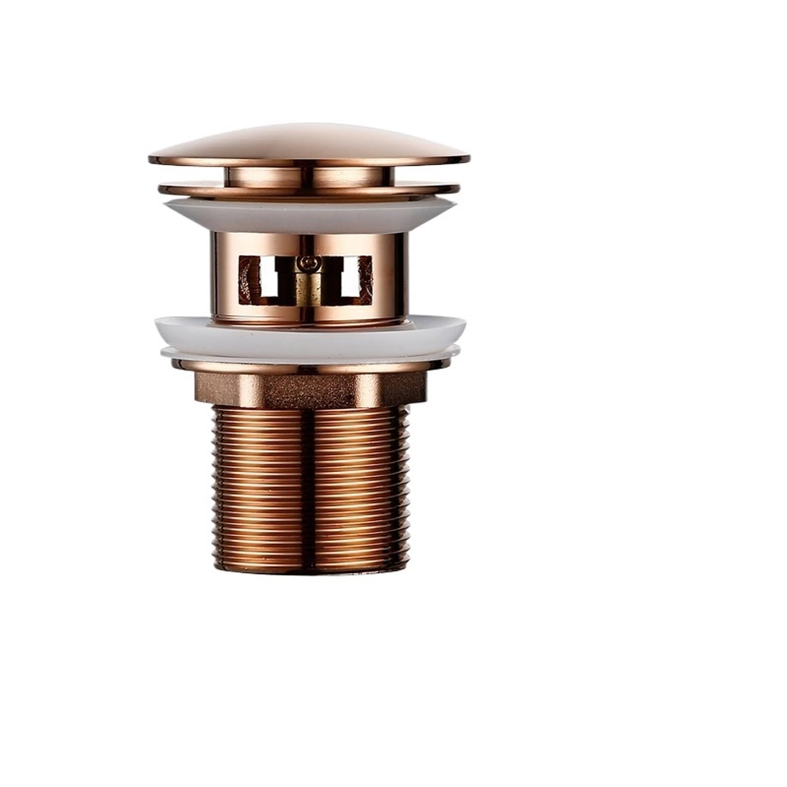Rtbvghjik Rose Gold-1 Bathroom Bath Pop Up Drain Stopper Rose Gold Polished Anti-Corrosion With Overflow Hole Basin Sewer For Bathroom Sinks(Rose Gold-1)