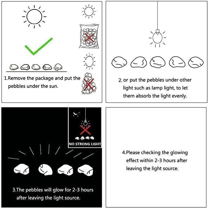 Miniatura 5 de Party Zealot Inc - 400 piedras que brillan en la oscuridad para interiores y exteriores, pasarelas de jardín, entrada, bolsa grande alimentada por