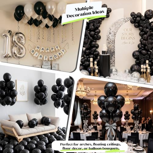 Image of Togvu Black Balloons 50Pack 12 Inch Black Latex Party Balloons