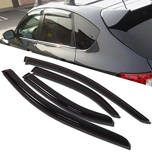 Image of TuningPros WD-636 Tinted Smoke Out-Channel Window Visor Deflector Rain Guard 4-pc Set