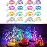 LED Fairy String Lights Battery Powered(Included), 16 Pack 20 LED 8 Colors Starry Lights, 6.6FT/2M...
