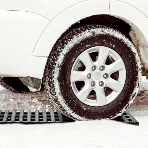 TANGZON 2PCS Recovery Traction Boards, Portable Emergency Traction Tracks for Off-Road Sand/Mud/Snow, Heavy Duty Traction Tire ladder Mat for Car Van AUV Truck (85 x 21 x 3 cm) - Image 5