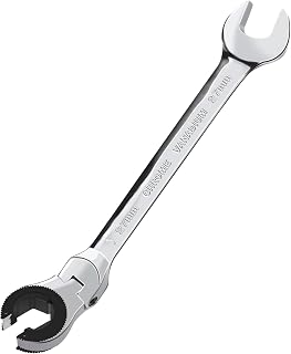 LOSCHEN 1PC 27mm Open Flex-Head Ratcheting Wrench, Metric Ratcheting Spanner with 72 Teeth, Chrome Vanadium Steel Tubing Ratchet Spanner