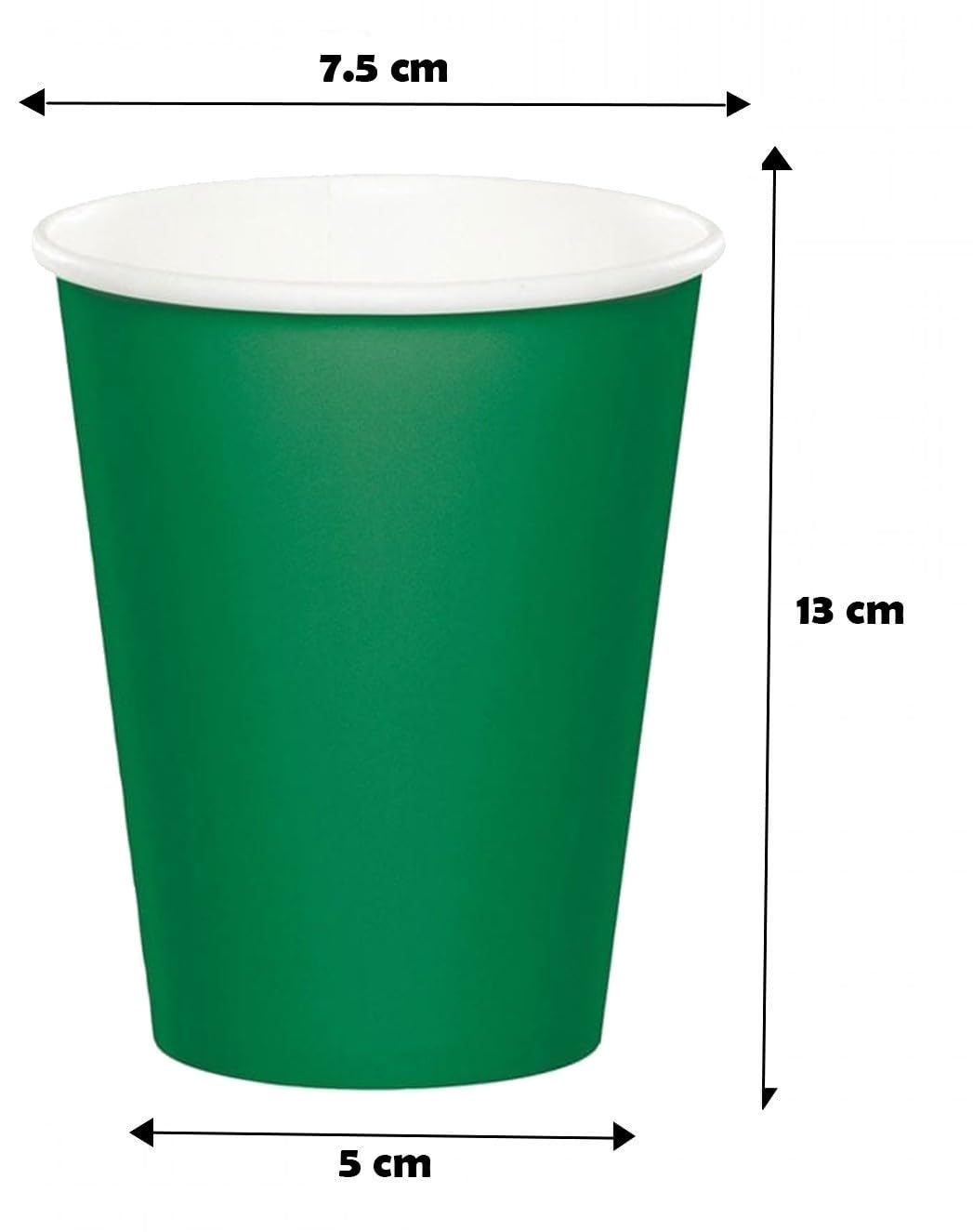 Kit festa di compleanno tinta unita color Verde smeraldo per 50 persone eco-friendly (50 piatti di carta ⌀ 23 cm, 50 bicchieri di carta 200 ml, 50 tovaglioli di carta 33x33 cm)
