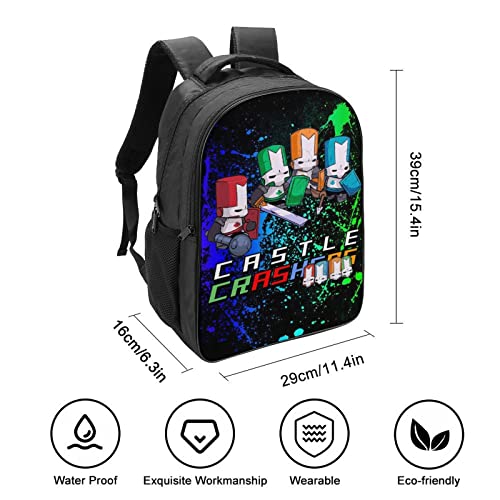 16 Inch 2 Compartment Backpack Castle_Knights_Crashers Castle_Knights_Crashers Castle_Knights_Crashers Unisex Adults Teenagers Children's Shoulders Bag Student Schoolbag2