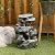 Alpine Corporation 22" Tall 3-Tier Outdoor Rock Waterfall Fountain with LED Lights, Natural Stone Look for Garden, Patio, Yard & Porch Decor, Gray