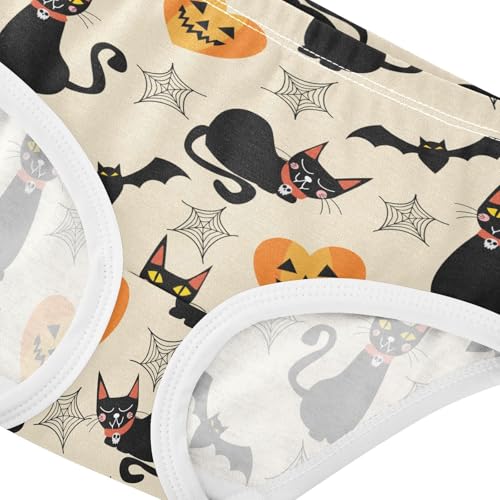 Girls Underwear Soft Cotton Halloween Cat Print Kids Panties in Sizes 2/3t, 4t, 5t, 6 and 84