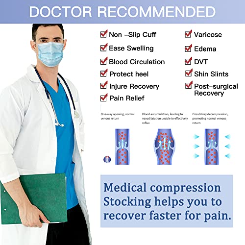 Skyfoxe Medical Thigh High Compression Stockings 20-30 Mmhg For Women & Men Firm Suppport Circulation With Silicone Dot #TOP6