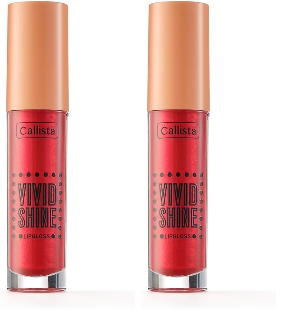 Callista Vivid Shine Lipgloss Nemlendiricili Dudak Parlatıcısı 101 Drop Everything Red, Kırmızı 2li paket