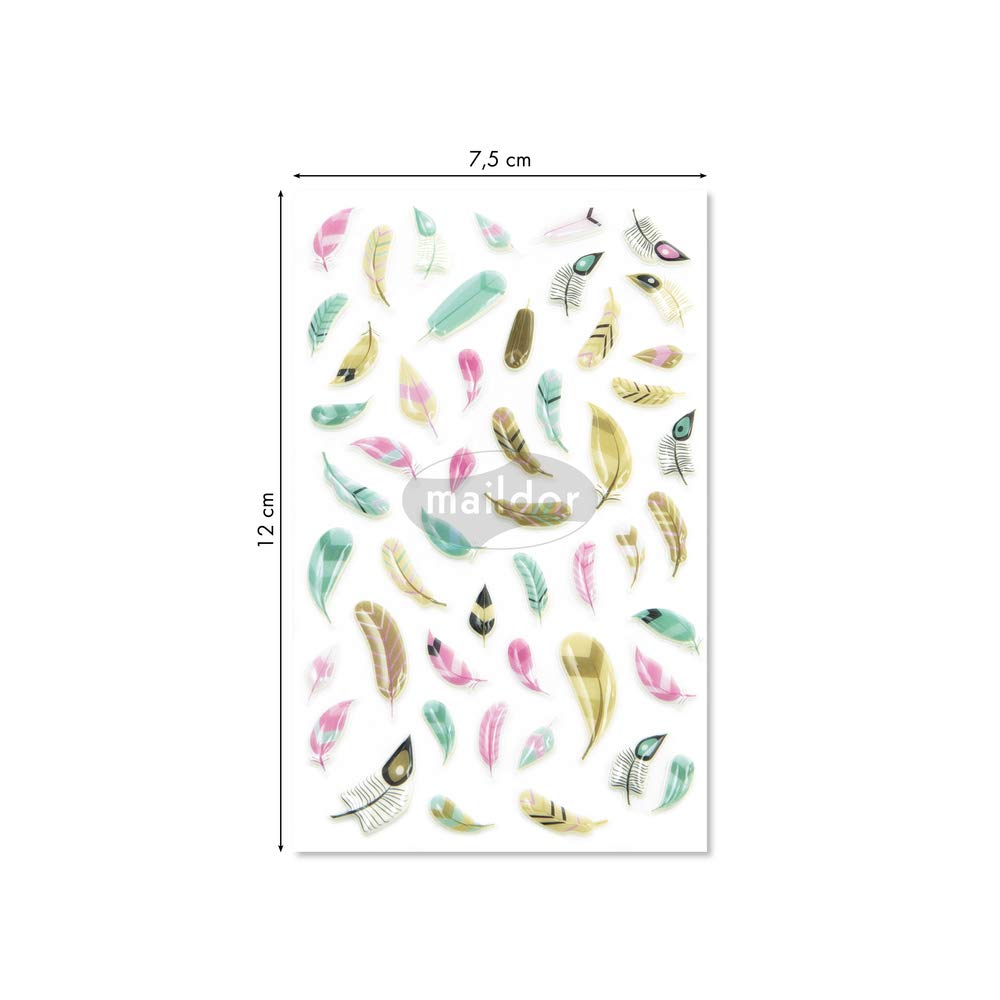 Maildor 3D-Sticker-Set Cooky – 50 Bunte Aufkleber Für Scrapbooking, Handy-Deko, Tagebuch & Bastelprojekte, Ab 4 Jahren