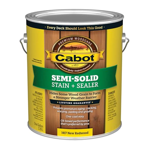 Cabot Semi-Solid Wood Stain + Sealer, New Redwood, Gallon