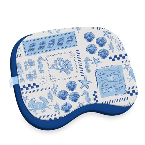 Ballast Beach Pillow – Comfy, Durable & Compact, Stays Put on Windy Beaches with Patented Sand Pouch, Inflatable Pillow for Beaches, Pools, Camping, Festivals and Travel (Grecian Shores)