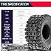 20x11-9 6PR TL UTV ATV Tire - All Terrain 20x11x9 Tires, Rim 9x9, OD 20in, SW 11in, Max Load 340lbs each Tire, LCI/SI 43F