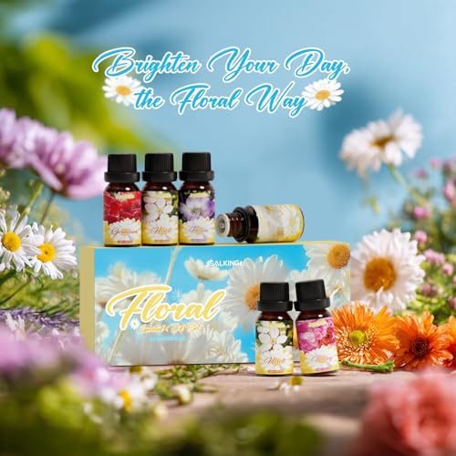 Image of SALKING Essential Oils Gift Set, 100% Pure Aromatherapy Oils Set, 6 x 10 ML
