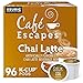 Cafe Escapes, Chai Latte Tea Beverage, Single-Serve Keurig K-Cup Pods, 72 Count (3 Boxes of 24 Pods)